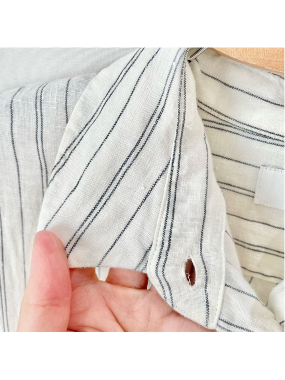 Banana Republic Oversized Premium Linen Striped Button Front Shirt Size M - Picture 5 of 7